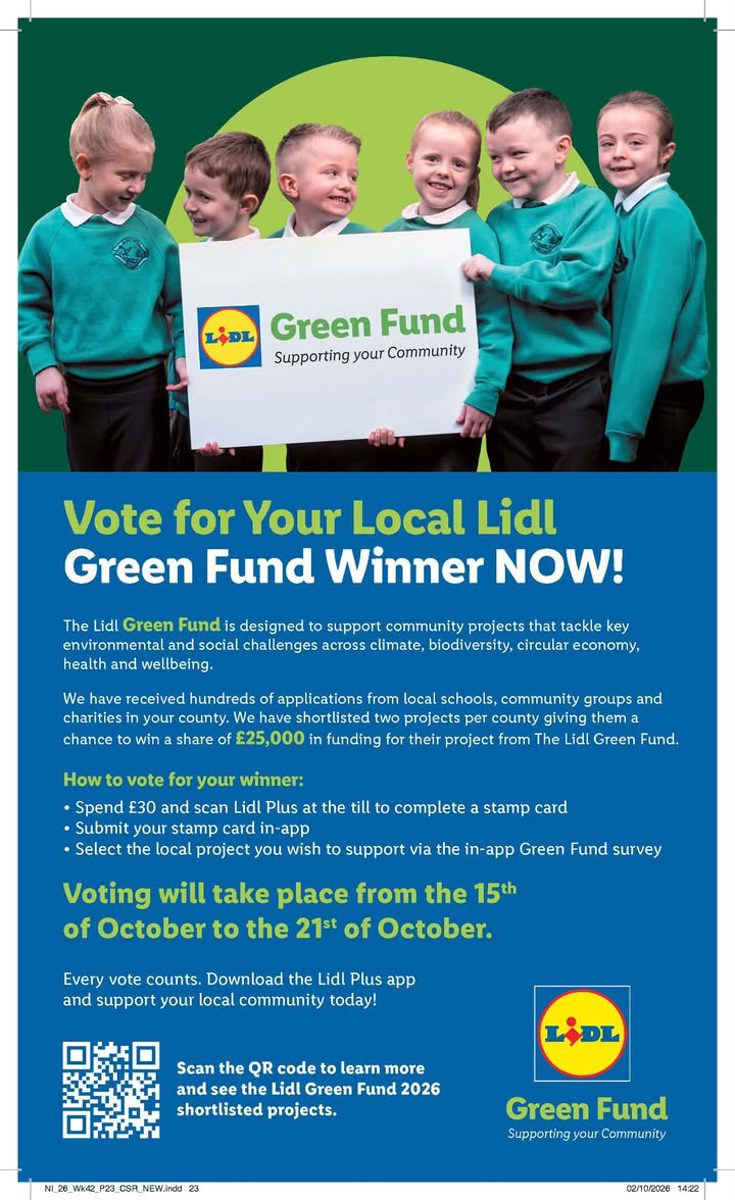 Voting is still open for the Lidl Green fund until Wednesday 21st🌱
