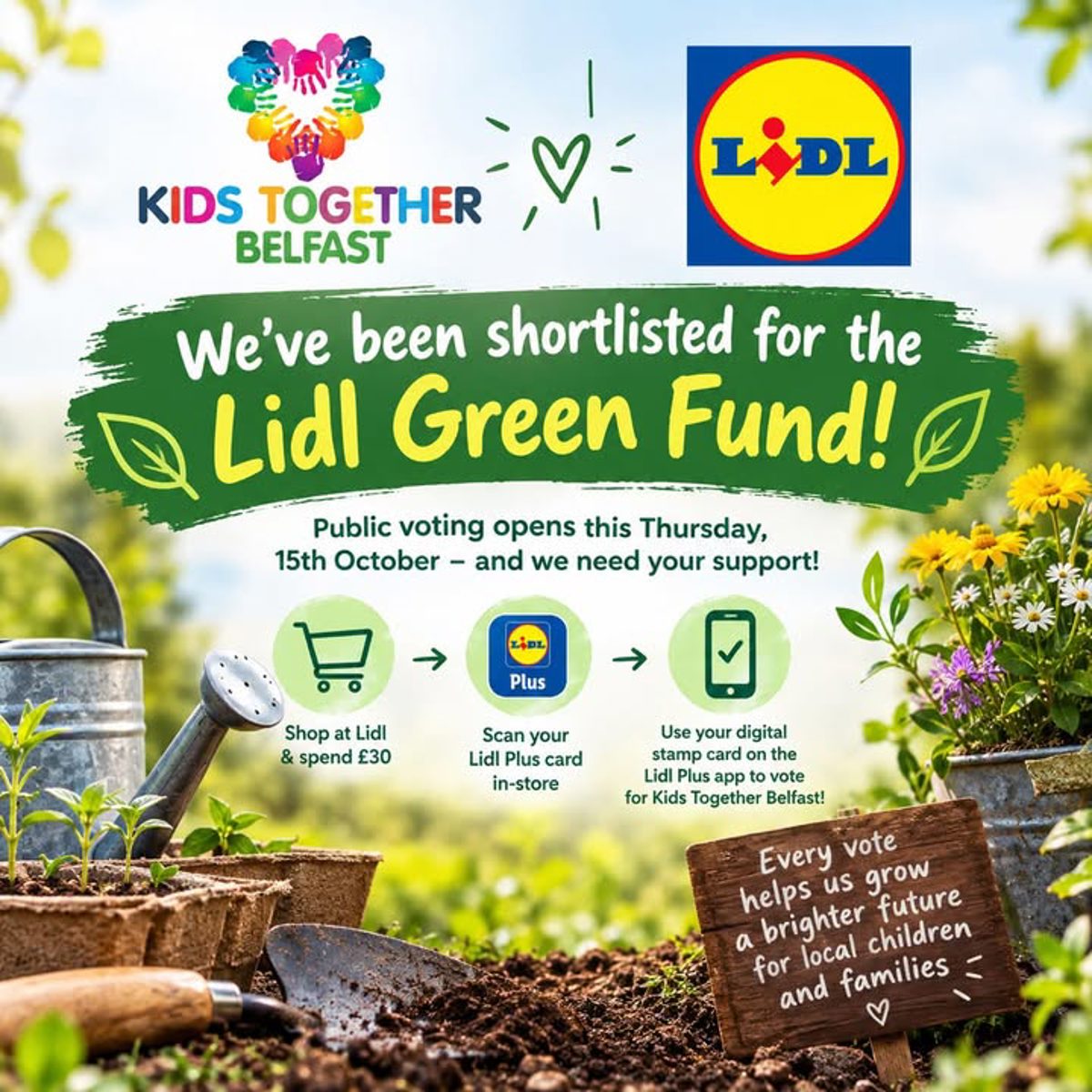 We are delighted that Kids Together Belfast has been shortlisted for the Lidl G…